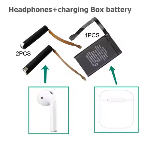 For Airpods 1st 2nd A1523 A1722 A2032 A2031 Air Pods Pod 1/2 A1596 Wireless Headset Replaceable Batt