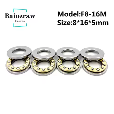 Baiozraw 4pcs F8-16M 8x16x5mm F8-16 High Quality Miniature Planar Bearing Axial Ball Thrust Bearing 