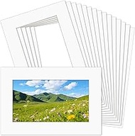 30 Pack 4x6 White Picture Mats for 3x5 Pictures, Frame Mattes Display Photo Paper Frame Mat with Cor