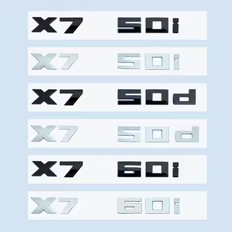 Chrome Black 3D Letters M X7M50i X7M50d X7M60i X7 M50i M50d M60i ABS Emblem for X7 Series G07 Car Tr