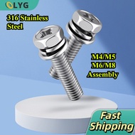 316 Stainless Steel Phillips Outer Hexagon Three Combination Screw Hexagon Combination Screw Combina