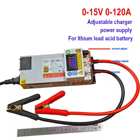 14.6V 120A 3-15V 3-62A 12V 100A 50A Adjustable Charger 12.6V 60A 3.65V For 18650 LTO Lipo Lifepo4 Ba