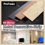 Self-adhesive Mirror Wall Sticker Flat Decorative Lines Background Wall Ceiling Edge Strip Sticker