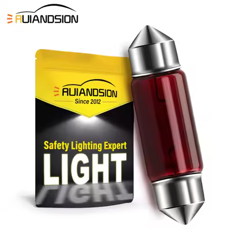 12V 5W 39MM Red Festoon Halogen Bulb C5W Car Interior Dome Light Reading Lamp Trunk License Plate Li