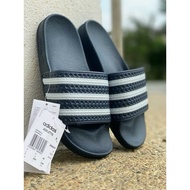 [READY STOCKS] ADIDAS ADILETTE SANDALS NAVY BLUE STRIPE LINE WHITE VAPORMAX NEW