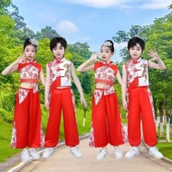 Drum Children Clothing Festive Martial Arts Performance Clothing Performance Clothing Open Door Red 