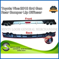❤ ✰ ↓ Toyota Vios 2018 3rd Gen Rear Bumper Lip Diffuser  (Matte Black/Silver)