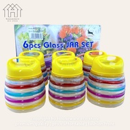 6pcs Kaca Balang Kuih Raya | Besar Bekas Kuih Raya Sets | Storage Bottles | Cookies Container Set / 