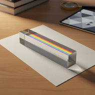 BK7 Triangular Prism 25x25x80mm Optical Glass for Physics Education, Light Refraction, Spectrum, Rai