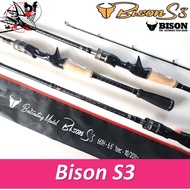 คันตีเหยื่อปลอม Bison S3 NEW2022 รุ่นใหม่ล่าสุด 6.6 ฟุต คันเบ็ด  1 ท่อนและ 2 ท่อน เวท 8-17 /10-20 ส่งใส่ท่อ pvc