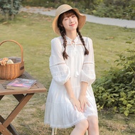 Phong Cách Bohemian Hollow Out Đầm Ngắn Nhỏ Vòng Eo Nữ Đầm Với Lớn Váy Xoay Thời Trang Mùa Hè Dễ Thư