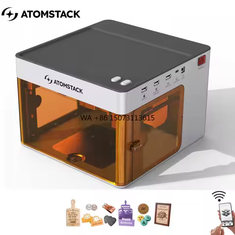 Atomstack P1 5W Portable Mini Laser Cutting Machine Wifi for Dog Tags Paper Leather Wood Stone Logo 