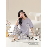 baju tidur sexy nipis baju tidur seksi Palando piyama seluar kapas wanita dengan bantal dada