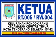 Plang/papan KETUA RT/RW Bahan plat Bahan Acrylic