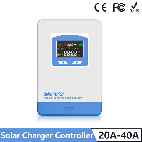 MPPT Solar Charger Controller 40A 30A 20A 12V 24V Solar Panel Regulator LCD Display Various Load Con