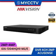 HIKVISION CCTV DVR 4CH 2MP-4MP Digital Video Recorder/Decorder 4 Channel AcuSense IDS-7204HQHI-M1/E