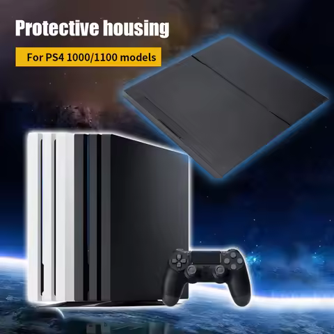 Plastic Full Housing Shell Case Cover Case Shell Black Black Bottom Housing Shell for PS4 1000/1100/