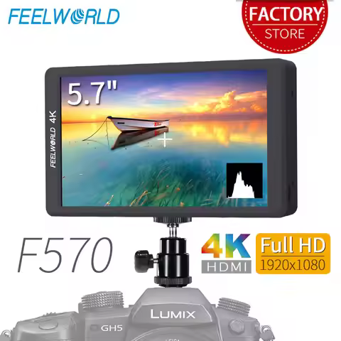 FEELWORLD F570 5.7 Inch DSLR On Camera Field Monitor Small HD Focus IPS 1920x1080 Support 4K HDMI In