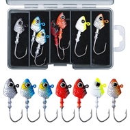 Goture 7g 10g 14g Mata 3d Jig Memancing Kepala Cangkuk Cangkuk Cacing Musim Sejuk Gewang Ikan Bass T