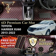 Top Carpet TOYOTA HARRIER XU60 ( 2013 - 2020 ) 6D PU Leather Car Carpet VIP Car Mat Floor Mat Alas K