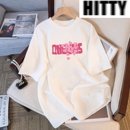 HITTY Women's Tshirt Korean Style Baju T shirt Lengan Pendek 100Kapas Motif ONEUS Hati Pink Gaya K-p