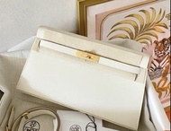 Hermes Kelly elan 奶昔白金扣 Epsom皮