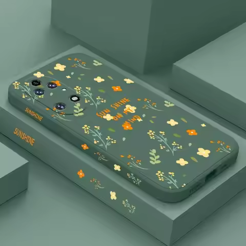 Summer Greenery Silicone Phone Case For Huawei P50 P40 P30 P40 Lite P20 Pro Nova 10SE 9SE Mate 50 40