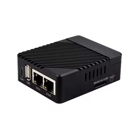 Waveshare Raspberry Pi CM4 Dual Gigabit Ethernet Port Mini Expansion Board CM4 Host with Metal Shell