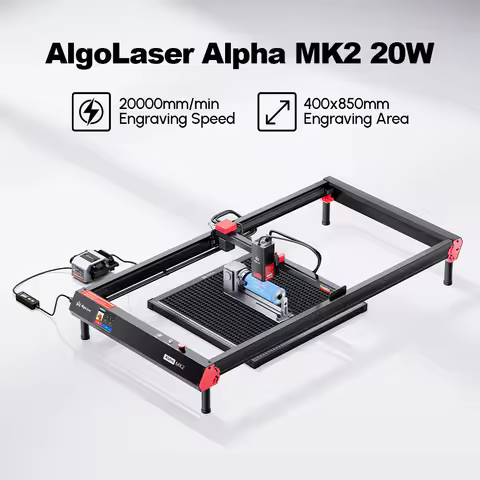 AlgoLaser Alpha MK2 20W 400x850mm Area CNC Laser Engraver Cutter With Screen Table Woodworking Tool 