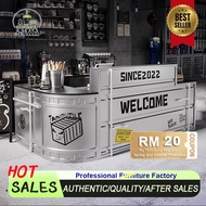 Industrial Style Bar Counter,Cashier Network Milktea Coffee Shop Wrought Iron Billiards Court Front 