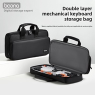 ​ baona 39x18.5x8cm Double Layer Mechanical Keyboard Case 87 98 Keys Waterproof Portable Carrying Ba