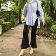 Pleat pants กางเกงอัดพลีท ปล่อยปลายขาม้า signature [N Able Style]