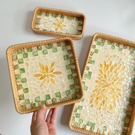 She Shell Living Room Rattan Storage Basket Light Luxury Vietnam Fruit Tray Restaurant Storage Recta