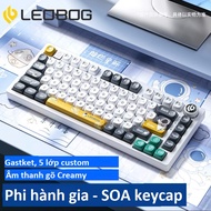 Bàn phím cơ nhôm và kit phím cơ LEOBOG Hi75 Mạch Xuôi RGB hotswap 5 pin 1 Mode dây cáp xoắn
