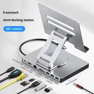 9 in 1 Usb C Hub Adapter Mobile Phone Stand Holder Usb Hub 4K 60Hz HD-MI USB 3.0 Hub SD TF Card Read