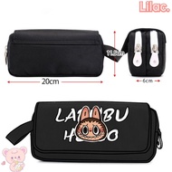 LILAC Pencil Cases, Cute Cartoon Large Capacity Labubu Pencil Bag, Fashion Storage Bag