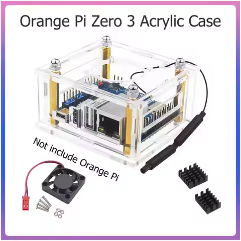 Orange Pi 3 Acrylic Case Optional Cooling Fan Heatsink for OPI Zero 3
