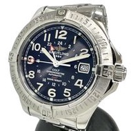 BREITLINGColt A32350，已修，GMT 手錶，不鏽鋼，自動，黑色錶盤，男士