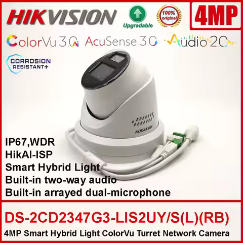 Hikvision 4MP DS-2CD2347G3-LIS2UY/S(L)(RB) ColorVu3.0 POE IP67 AcuSense3.0 Smart Hybrid Light ColorV