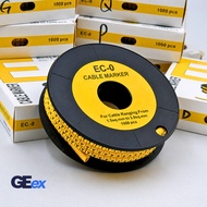 EC-0 Cable Marker Yellow PVC ( A - Z ) ( +,—, / ) ( 0 - 9 )  [ 1000 pcs/ roll ]