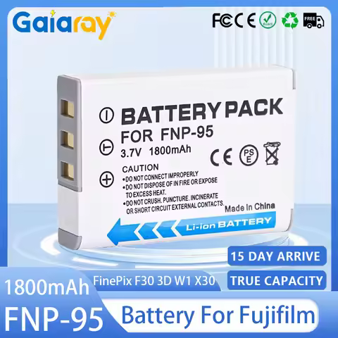 FNP-95 Camera Battery 1800mAh Rechargeable Battery for Fujifilm FinePix F30 FinePix F31fd REAL 3D W1