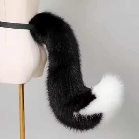 6 Styles Halloween Furry Animal Big Dog Tail Comic-Con Cartoon Universal Cosplay Props Plush Simulat