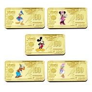 high-quality MINISO Disney Sanrio Gold Plated commorative Coin 100 US Dollar Bullion metal bar card 