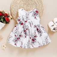 Kids Baby Girl Summer Cotton Dress, 1 year baby girl dress Baby Girls Fashion Floral Printing Clothe