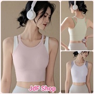 JdF Shop 601 - Nora Sport Bra Two Tone Premium Underwear Crop Tops Sports Gym Yoga Tennis Padel Spor