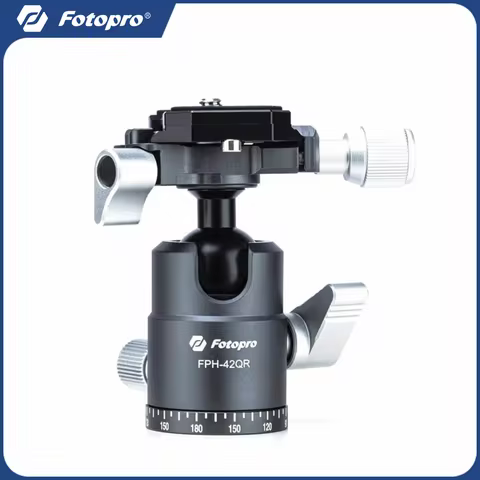 Fotopro 42QR Camera Tripod Ball Head 1/4" Quick Release Plate 360 Degree Rotating Panoramic Ball Hea