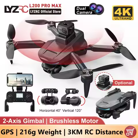 L200 PRO MAX Drone GPS Brushless Motor 4K HD Profesional FPV Quadcopter 2-Axis Gimbal 360° Obstacle 
