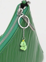 1 Pieza Llavero De Mini Dinosaurio Verde Adorable De Dibujos Animados Para Uso Diario, Ideal Para Colgar En Bolsas, Bolsos Y Mochilas