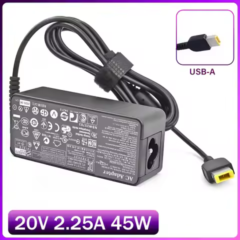 Laptop Charger 45W 20V 2.25A Slim Tip AC Adapter ADLX45NCC3A for Lenovo ThinkPad X230s X240 X240S X2