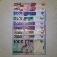 Koleksi Set Uang Lama Indonesia 9 Lembar UNC Baru Gress